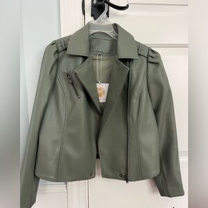 Marie Oliver Green Leather jacket. NEW WITH TAGS.
